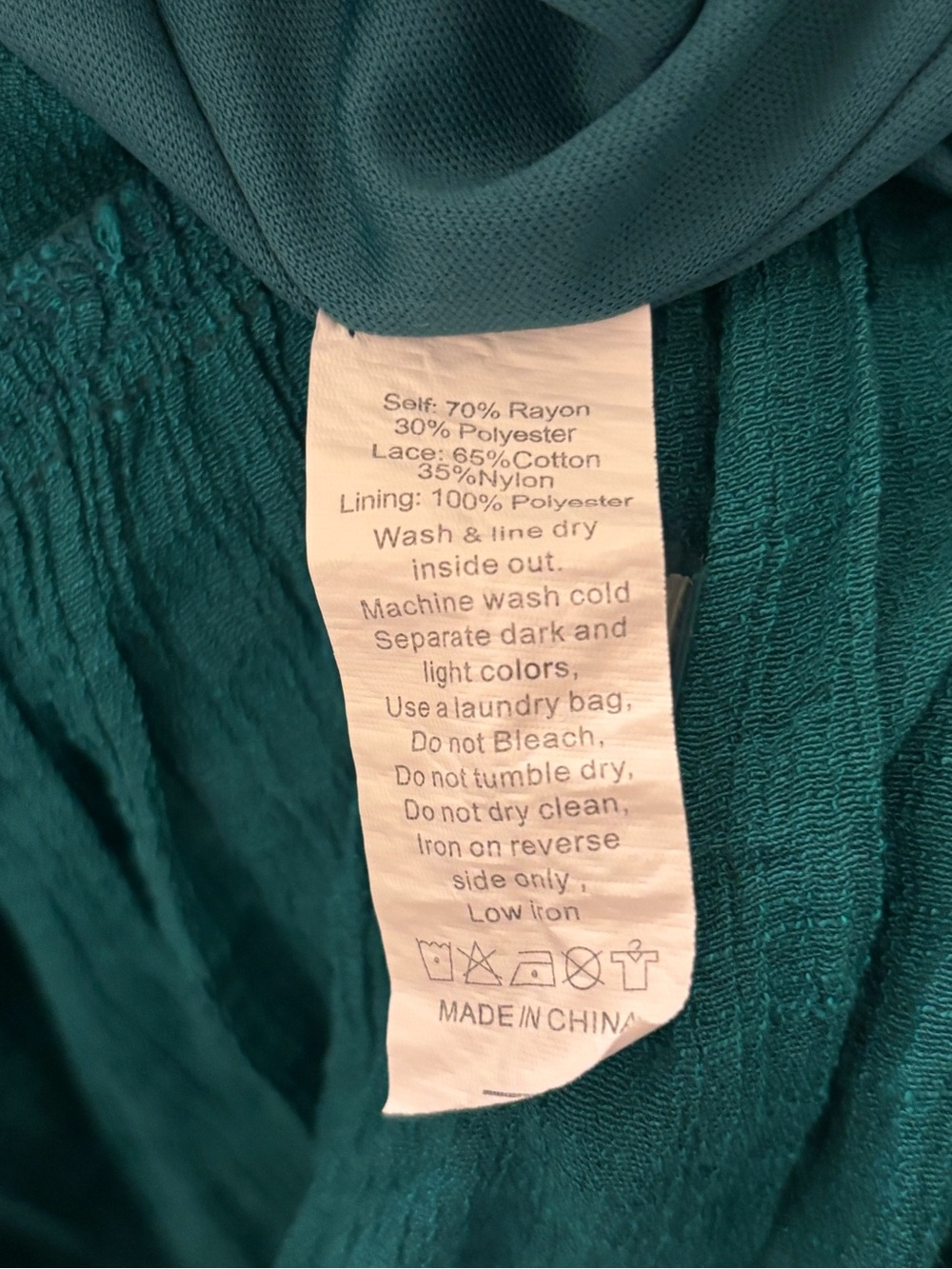 Joyfolie Teal Girl Tiered Ruffle Bohemian Cottagecore Maxi Event Dress Size 7 - Picture 5 of 5